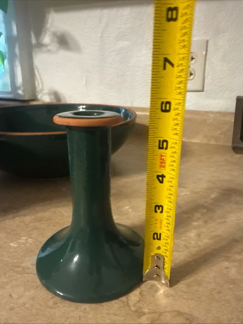 vintage Dansk deep green glazed terra cotta wash basin set Made In Portugal Nice
